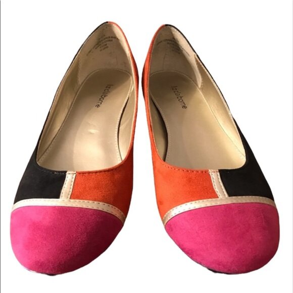 Liz Claiborne “Blake” suede color block flat shoe size 7.5 - Picture 1 of 10